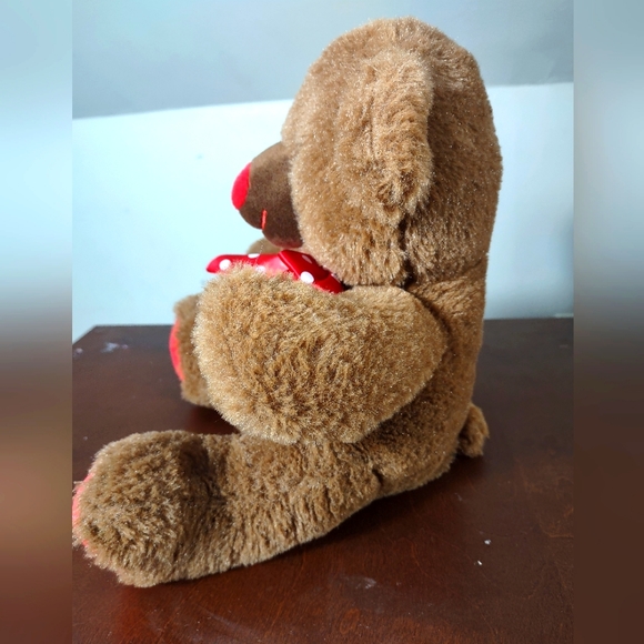 ✓Homerbest Teddy Bear, Brown and Red polkadot Bow tie plush stuff animal - Picture 5 of 9